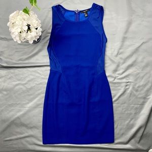 Cobalt Blue F21 Dress Sheer Sides Sleeveless